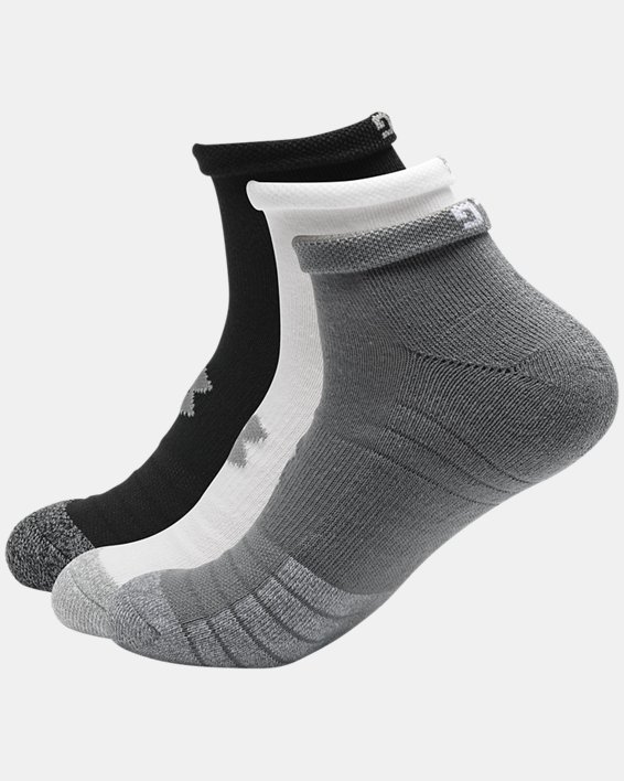 Adult HeatGear® Lo Cut Socks 3-Pack, Gray, pdpMainDesktop image number 1